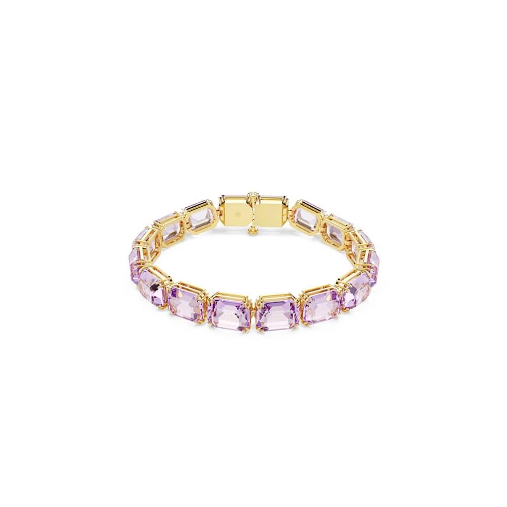 Swarovski Millenia Bracelet, Purple Octagon-Cut Crystals in a Gold-Tone Finished Setting, Part of the Millenia Collection