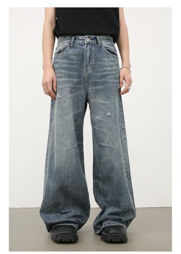 Men's Denim Jeans Retro High Street Loose Straight Leg Casual Weekend Commuting Daily Pants for Men2