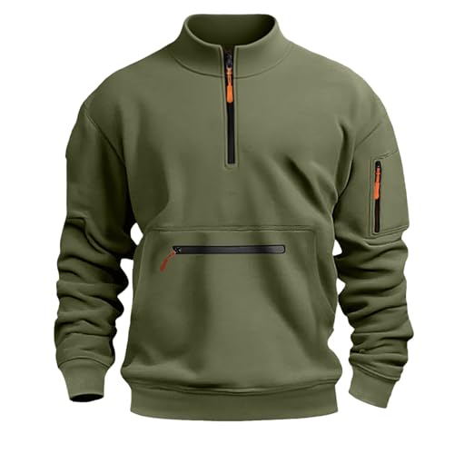 symoid Quarter Zip Up Mens Sweatshirts Crewneck Pullover Oversized Long Sleeve Solid Color Casual Fall Winter Trendy Clothes2