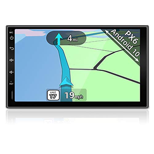 YUNTX PX6 Android 10 dubbele DIN-autoradio - 4G+64G - 7" hoofdunit Bluetooth 4.0 met GRATIS achteruitrijcamera - ondersteuning GPS/DAB+/stuurbediening/OBD2/Carplay/Mirrorlink/USB/Android Auto