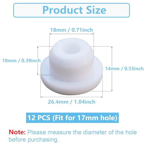 Image of 12 PCS Bathtub Jet Covers Silicone Hole Plug White Tube Plugs Waterproof Bathtub Plug Fit for 17mm Bathtub Hole