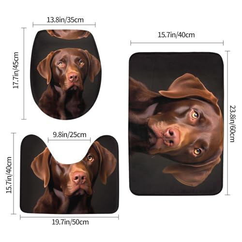Tapis de salle de bain antidérapants lot de 3 sécurité labrador