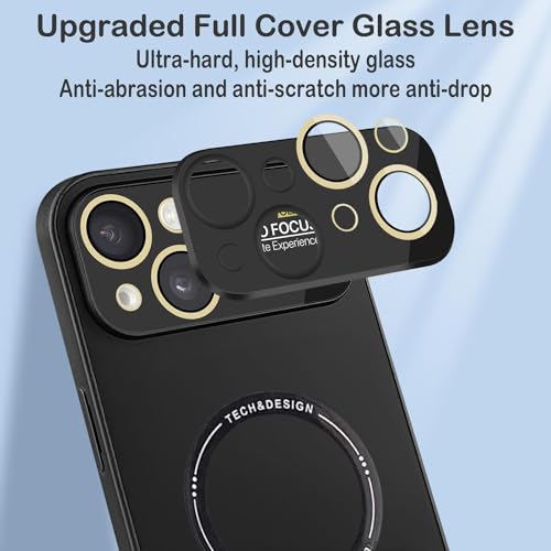 Image of Vaku Luxos Premium Silicon Polarized Back Cover for iPhone 15 Texture Full Lens Protection Silicon Case Scratch Resistant Slim Thin Military-Grade Protection - Black