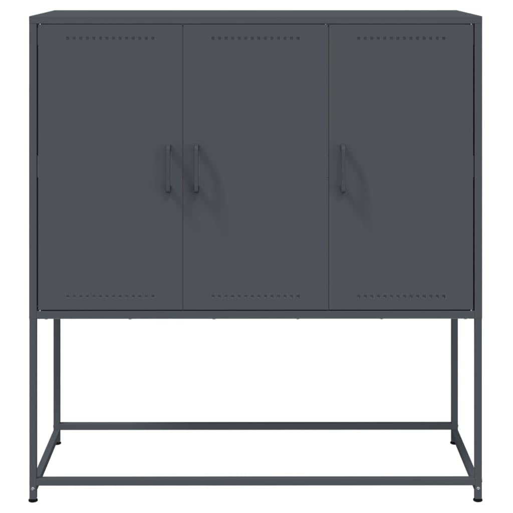 Armadio alto in acciaio, colore antracite, 100,5 x 39 x 107 cm