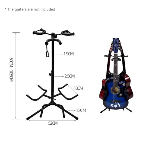 Suporte multiguitarra ajustável, 3 suportes, instrumento de cordas, tripé de chão, para guitarra elé