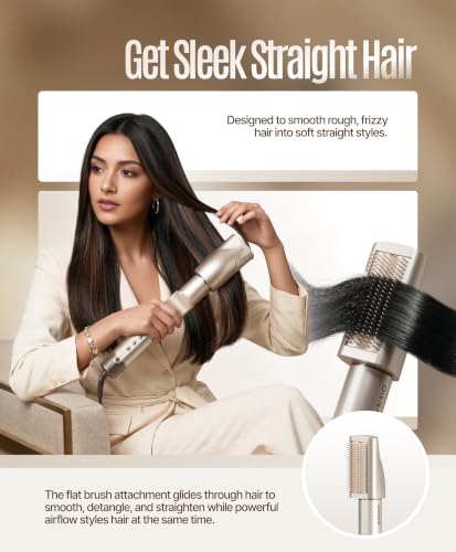Image of Ownair 6 In 1 Professional Air Styler for Women, 110000 RPM High Speed BLDC Motor, Hot Air Styler, Hair Dryer Brush with Auto Curler, Straightening Brush, Volumizing Brush, Cold Air Mode, Foldable Handle,Gift for Women