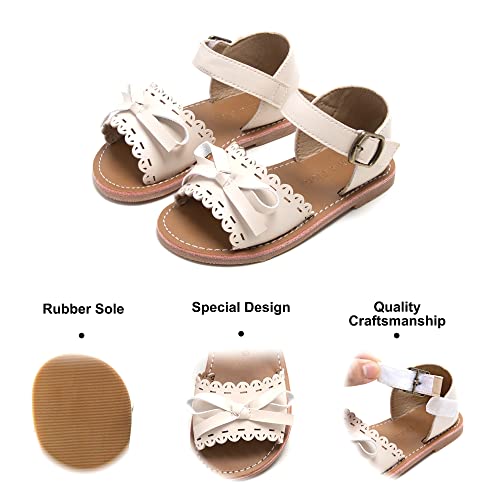 Image of Felix & Flora Toddler Girl Sandals - Little Girl Easter Dress Shoes Lightweight Open Toe Beach Holiday Flats