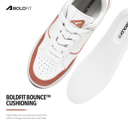 Image of Boldfit Sneakers for Women Comfortable Air Faux Leather Shoes for Woman, Lace-Up Casual Girls Shoe, Lightweight Sneaker Shoes for Woman DripWave
