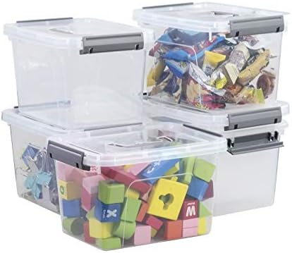Kiddream Set of 6 Plastic Boxes with Lids, 5.5 Liter Plastic Storage Containers