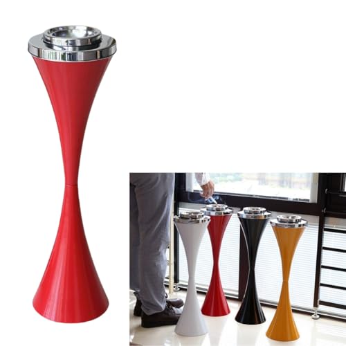 Zehaiwl 現代的なふた付きフロアスタンド灰皿、調整可能なスタンディング灰皿、屋外屋内のたばこバットレセプタクル、ふた付きスタンドトール灰皿モダンクリエイティブポーチ装飾 (C)