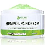 Organic Hemp Oil Extract Cream 300MG - Ultra Premium Pain Relief &amp; Healing Anti-Inflammatory for Nerve, Back, Joint, Bone, Ankle, Knee, Chronic &amp; Acute Pain - Non-GMO Ultra-Pure