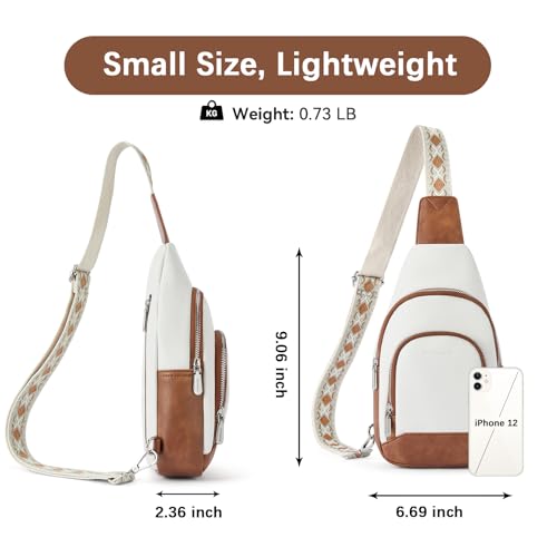 Image of BOSTANTEN Sling Bag for Women Leather Crossbody Bag Vintage Cross Body Purse for Travel with Guitar Strap, Bohemian Style