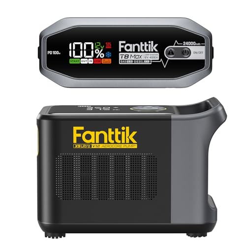 Fanttik T8 MAX 4000 Amp Jump Starter and X9 Ultra™ Portable Tire Inflator