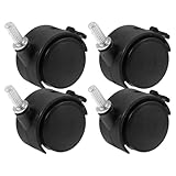 DOITOOL Ruedas Giratorias para Muebles Freno 4 Piezas, Ruedas de Repuesto Negras de Alta Resistencia para Carrito y Perchero, Accesorios Duraderos para Oficina y Lavandería, Movilidad