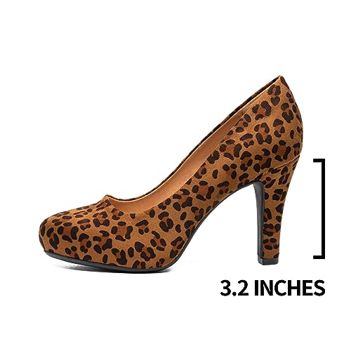 Image of Trary Mavisa High Heels for Women 3.2 Inch Chunky Platform Round Toe Pumps