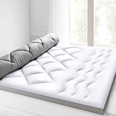 BedStory Breathable Polyester Mattress Topper 5cm Extra Deep Double Size 1000 GSM Hotel Quality Bed Topper 135x190 cm Cover