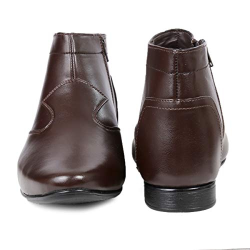 Image of mens Men's Faux Leather Height Increasing Black Boots Ankle Boot