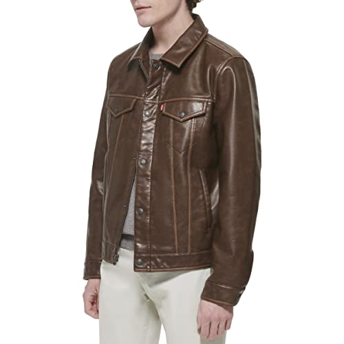 Image of Levi's Men's Faux Leather Classic Trucker Jacket
