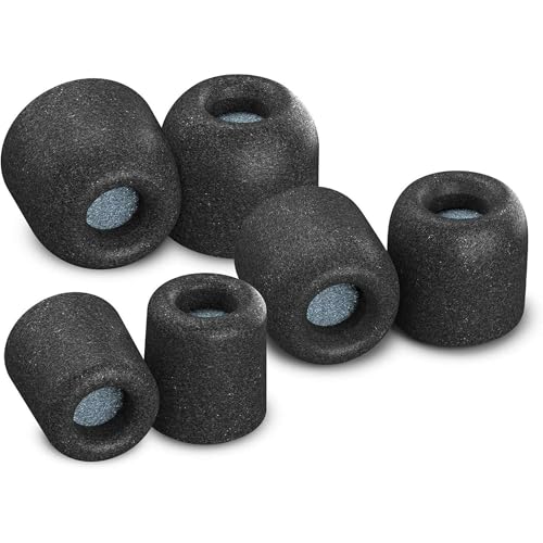 Comply Sport Pro | Memory Foam Replacement IEM Ear Tips for Jaybird, BlueBuds, Freedom & More | Superior Noise Isolation, Ultimate Comfort, Secure Fit | Black (S/M/L) (3 Pairs)