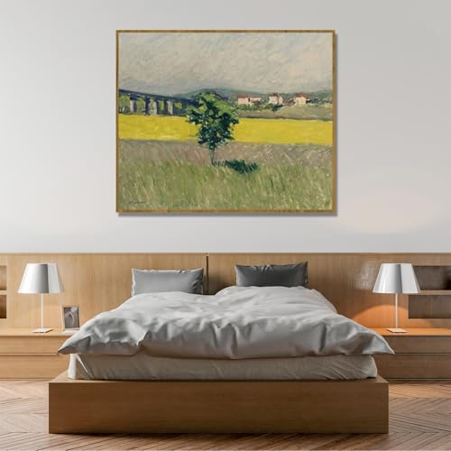 Tableau impressionniste Pont des Prairies 30x36cm cadre teck - 4