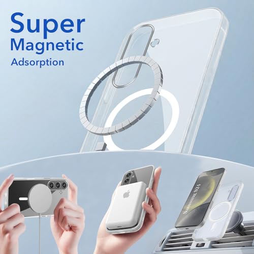 Image of Jkobi Lifetime Anti-Yellow MagSafe Compatible Clear Back Cover Case for Samsung Galaxy S24 (Sleek Hard Crystal | Shockproof and Camera Protection)