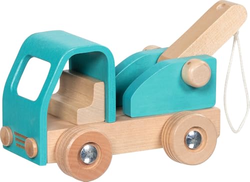 goki 55837 - Dépanneuse en bois avec bras de remorquage mobile pour enfants à partir de 2 ans