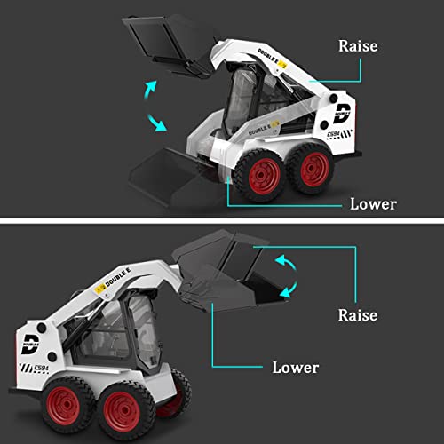 Mostop Remote Control Front Loader 1/14 Scale Rc Skid Steer Loader Toy For Kid, 11 Channel Full Function Rc Front Loader Tractor Electric Rc Construction Vehicle Toy Loader With Lights And Sound #TOP4