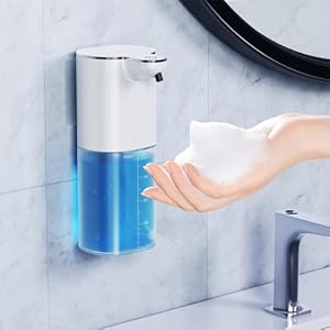 Automatic Foam Soap Dispenser,1500 mAh Electric Touchless Soap Dispenser,420 ml Wall Mounting Soap Dispenser with Sensor, USB Rechargeable Soap Dispenser for Bathroom, Kitchen, Office