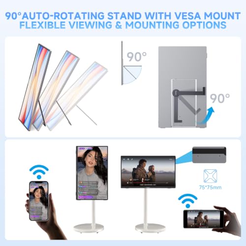 Image of Wireless Portable Monitor, 15.6 inch 1080P Portable Screen Extender, Wireless Casting&Auto-Rotation, Dual Monitor for Laptop /Mac /Switch /Phone /PC
