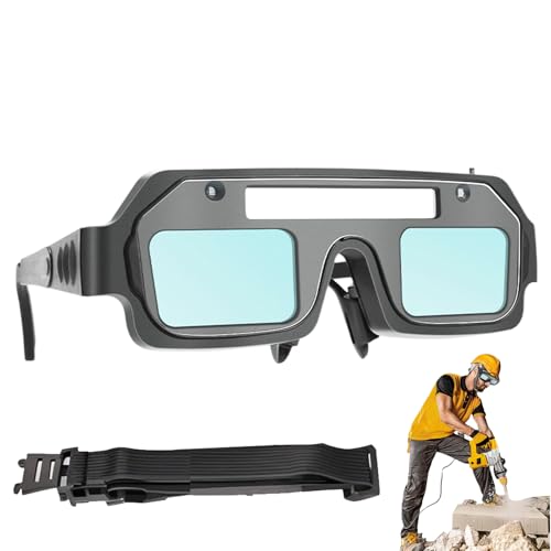 Genérico Gafas De Soldadura Con Oscurecimiento Automático,Gafas De Soldadura Cambiantes De Luz - Modos De Iluminación Lente Cómodo Para Protección Ocular Oscurecimiento Automático Para Corte
