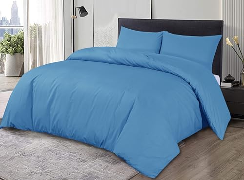 Image of Sapphire Collection 100% Egyptian Cotton 200 Thread Count Duvet Cover With Pillow Case Bedding Set (Teal, Double)