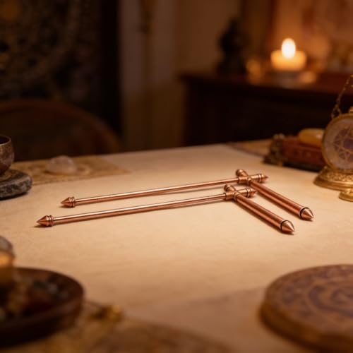 Image of Plus Value Premium Full Copper L Dowsing Rods Pair for Gold, Aura Energy Checker, Vastu, Feng Shui, Reiki, Dowser Master Divining Rods, Undergound Water, Yes /No Questions