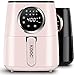 KOOC Große Heißluftfritteuse, 4,2 l Elektroherd mit heißem Backofen und magnetischem Spickzettel-Set (Pink)