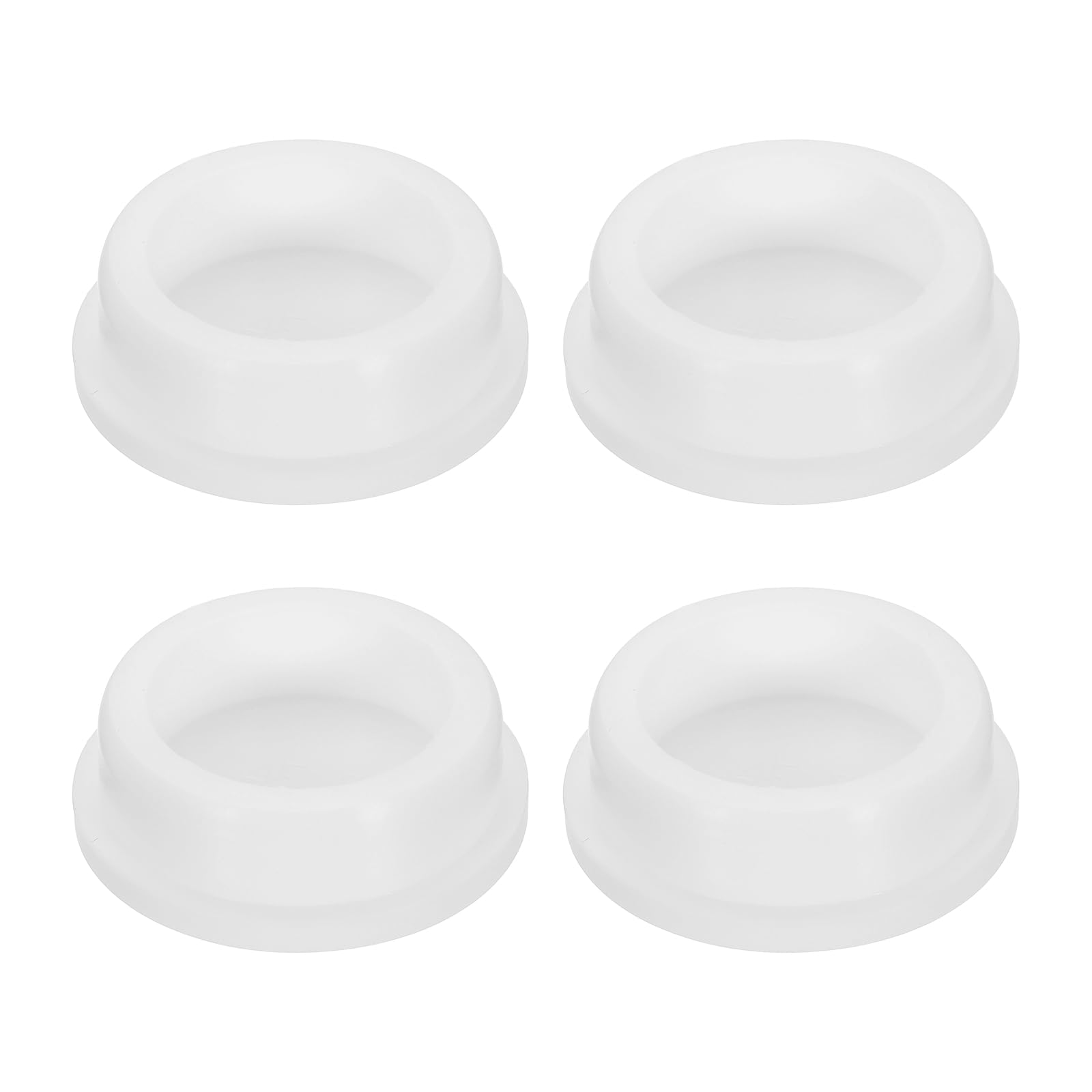 sourcing map 4Pcs White Plug Holes, Waterproof Rubber Button Plug for 45mm / 1.8" Hole Bottles Pipes End Caps Round Sealing Plugs Flexible Rubber Stoppers