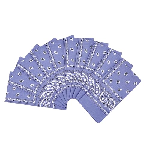 Vamqor 100% Cotton 10 Pack Fine Bandanas（Lavender）