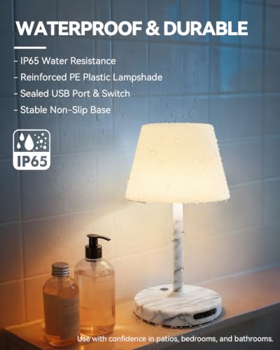 Image of SAIWEYA Outdoor Waterproof Shower Lamp, 8000mAh Rechargeable Bathroom Lamp