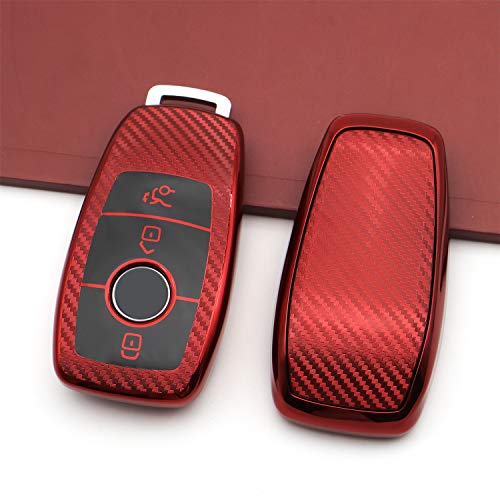 M.JVisun Soft Carbon Fiber Finish Car Key Fob Cover For Mercedes-Benz A-Class & E-Class - Image 3