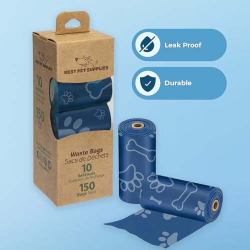 Image of Best Pet Supplies Dog Poop Bags for Waste Refuse Cleanup, Doggy Roll Replacements for Outdoor Puppy Walking and Travel, Leak Proof and Tear Resistant, Thick Plastic - Royal Blue, 150 Bags