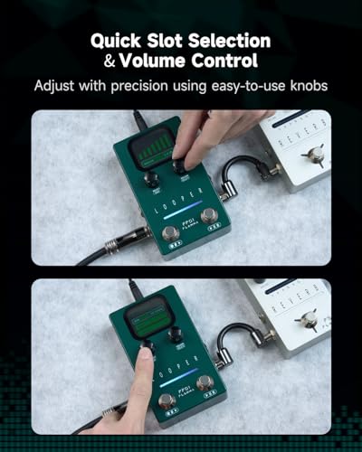 Image of FLAMMA Looper Guitar Pedal, FF01 Looper Pedal with 40 Slots 160 Mins Looping Time, Stereo Guitar Loop Pedals with Screen for Electric Guitar /Bass, Fade Out, USB Data Management