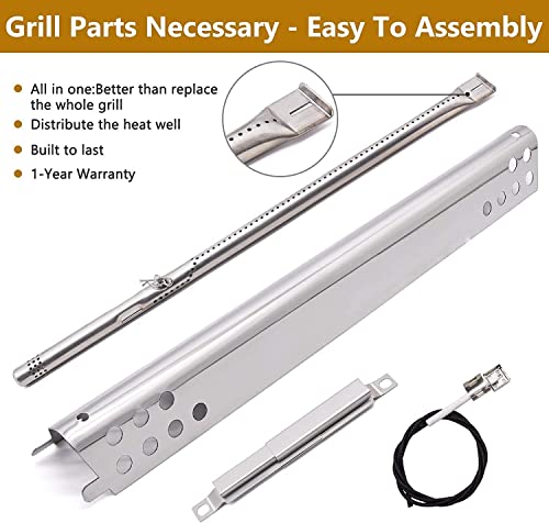 Criditpid Grill Replacement Parts For Charbroil Performance 3-Burner 463371719 463371316 463370719 463371116 463274016 463336016 Gas Grill,G466-2500-W1 Burner, G361-0003-W1,Heat Plates #TOP6