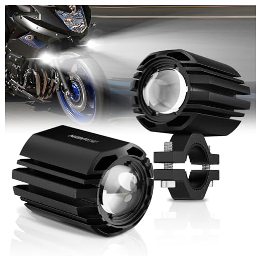 NIGHTEYE Motorcycles LED Fog Lights, White/Amber Motorcycle Auxiliary Driving Lights with Mounting Brackets, LED Spotlights Compatible with Motorcycle UTV ATV Car Truck