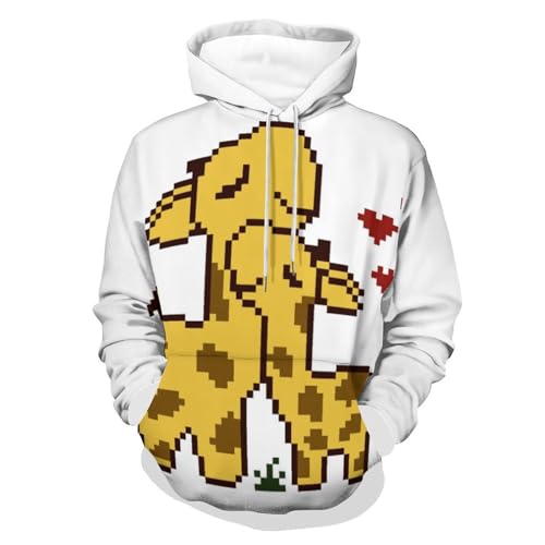 Sweat à capuche manche longue cerf imprimé et coupe unisexe confortable