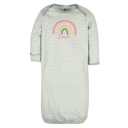 Image of Gerber Baby Girls 4-Pack Sleeper Gown - Soft Cotton Newborn Nightgowns, Elastic Hem Sleepwear Set for Infant Girls