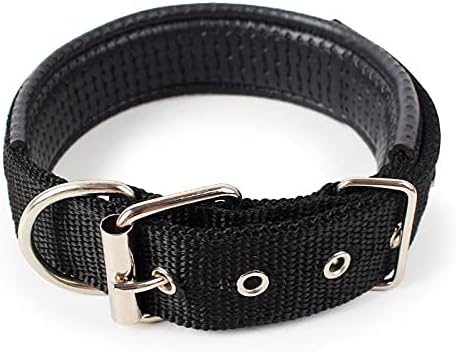 Dog Collar,Adjustable Dog Collar, Nylon Dog Collar, Metal Buckle D-Ring Dog Collar, Soft Leather Lining Pet Collar, 4 Colors, 3 Sizes,…