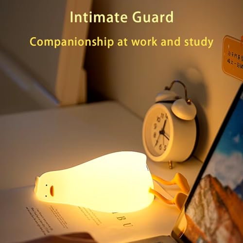 Image of One94Store Lying Flat Duck LED Night Lamp for Kids | Rechargeable Bedside Light with Touch Control & 7 Color Modes | Cute Desk Lamp for Bedroom, Nursery & Gifting