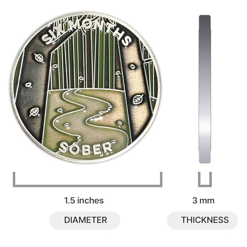 Image of The Achieve Mint 6 Months Sober Token | Six Months Sobriety Chip | Non-AA, Non-Religious Medallions for Men and Women Celebrating Sobriety