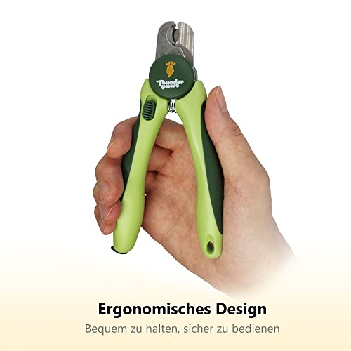 Professionelle Krallenschere für Hunde mit Schutz, Sicherheitsschloss und Nagelfeile (Mittel bis Groß, Grün) – Bild 3