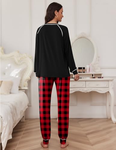 Image of Ekouaer Pajamas Set for Women Soft Comfy Pjs Sets Long Sleeve Sleepwear Loungewear S-XXL
