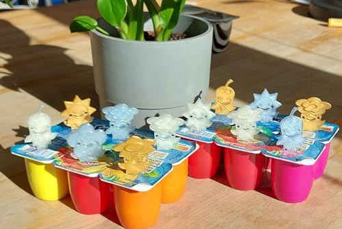 3DREAMS 10er Set Bio-Kunststoff Eisstiele Flowers - Ideal für selbstgemachtes Eis und Joghurt-Eis am Stiel - Blumen-Design, Wiederverwendbar und Leicht zu Handhaben