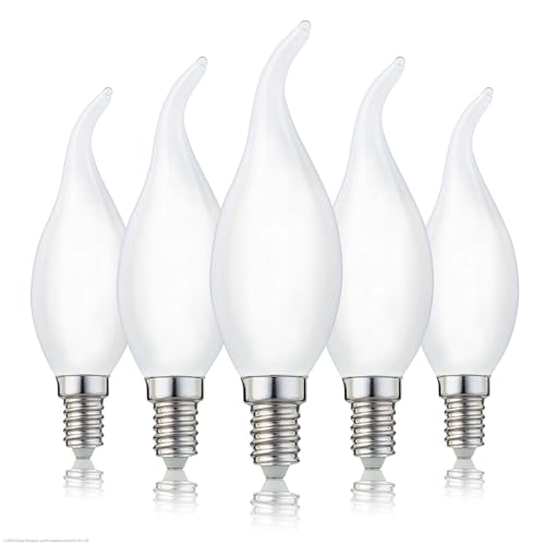 Hellum LED Candle Light Bulb, E14, Warm White, 250 lm, 2.5 W, 2700 K, 5 Pack, Matte, 5 Stück (1er Pack)